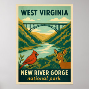 Póster Gorge V01 del nuevo río de Virginia Occidental