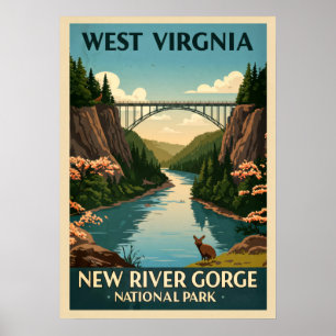 Póster Gorge V02 del nuevo río de Virginia Occidental