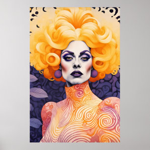 Póster Gorgeous Drag Queen Red Hair