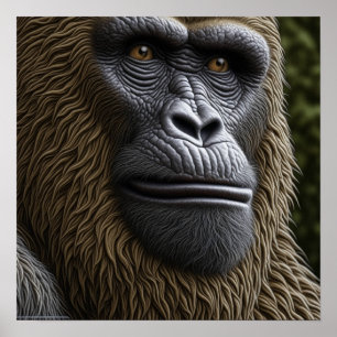 Póster Gorila, Bigfoot o Sasquatch Primer plano de la car