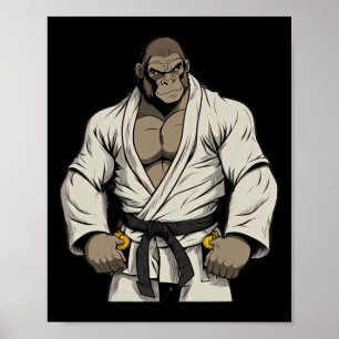 Póster Gorila En Keikogi - Karateka Japonés