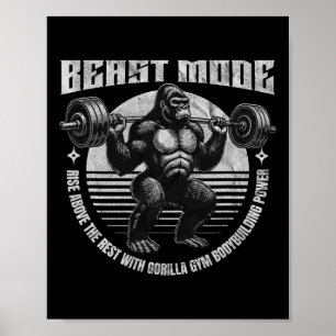Póster Gorila Levanta Pesas - Fitness 