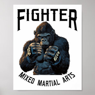 Póster Gorila Mma Fuerte - Boxeo Y Lucha En Jaula