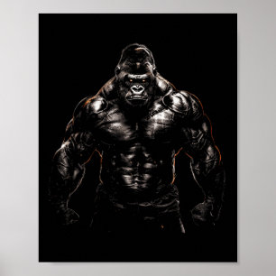 Póster Gorila Mono Gym Wear Bodybuilding Motiv