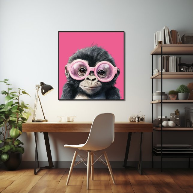 Póster Gorila pequeño con Poster de anteojos rosados (Subido por el creador)