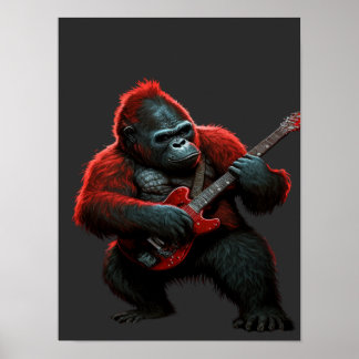 Póster Gorila Tocando Un Cushión Lumbar De La Camiseta De
