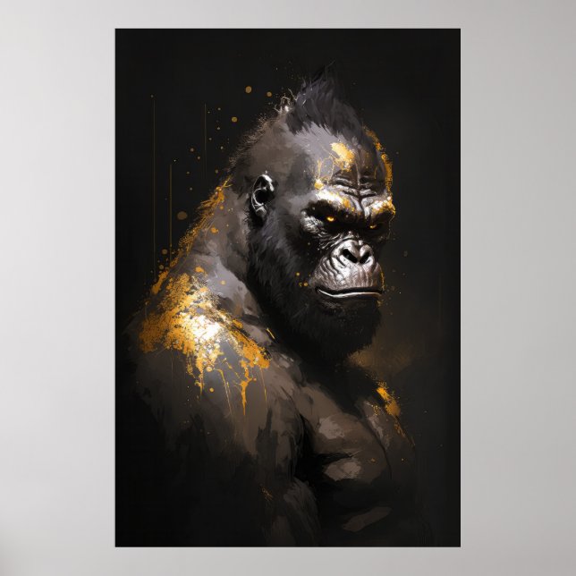 Póster Gorilla Ape Retrato Animal Naturaleza Wildlife Spi (Frente)