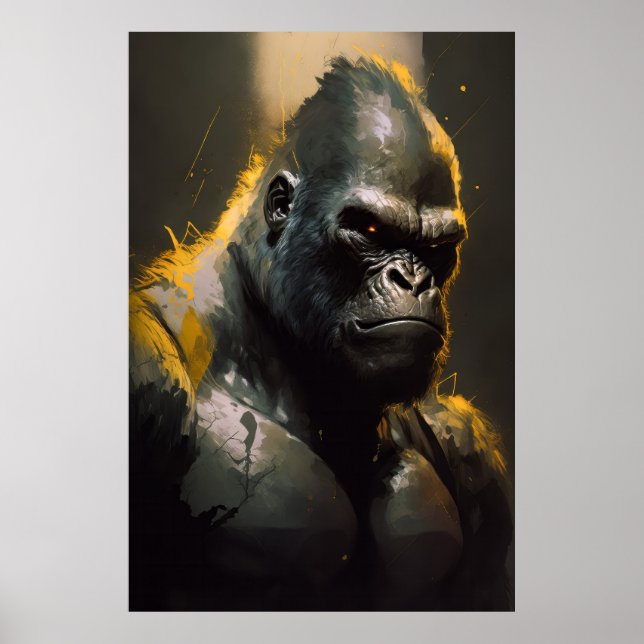 Póster Gorilla Ape Retrato Animal Naturaleza Wildlife Spi (Frente)