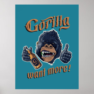 Póster Gorilla Beer Poster