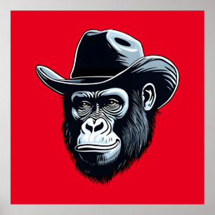 Póster Gorilla Cowboy