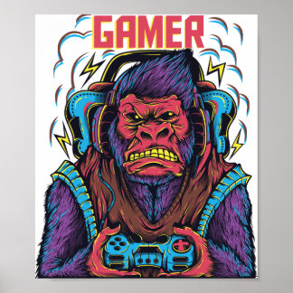 Póster Gorilla Gamer