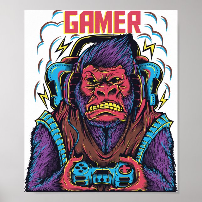 Póster Gorilla Gamer (Frente)