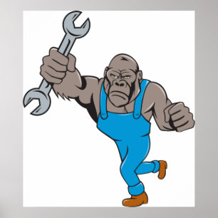 Póster Gorilla Mechanic