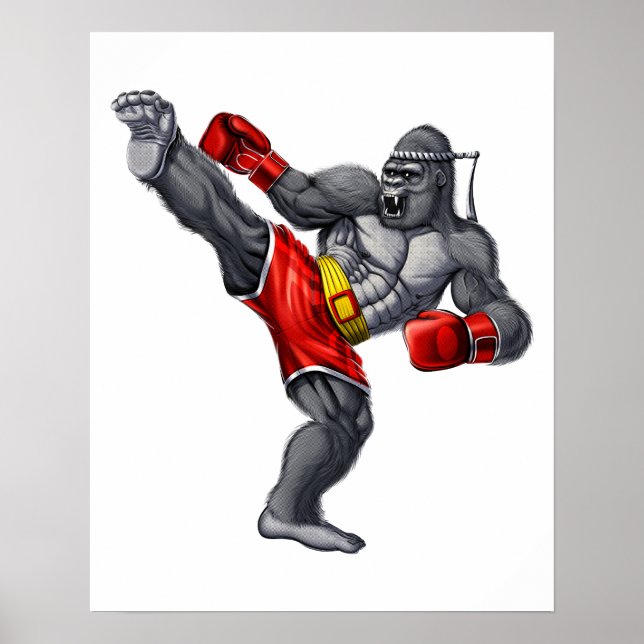 Póster Gorilla Muay Thai Fighter (Frente)