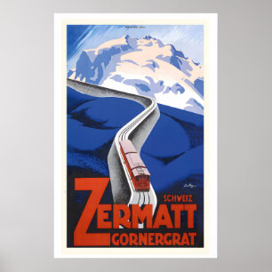 Póster Gornergrat Zermatt Suiza Viajes Antiguos