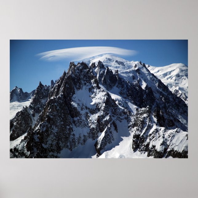 Póster Gorra blanca: La Cumbre del Mont Blanc (Frente)
