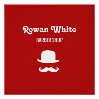 Gorra blanco y rojo de la silueta de bigote