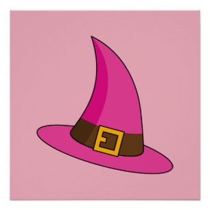 Póster Gorra de bruja rosa