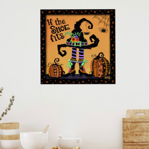 Póster Gorra de brujas de Halloween aguanta a Poster de i