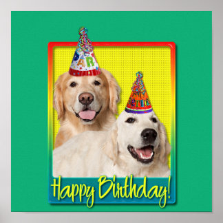 Póster Gorra de la fiesta de cumpleaños - Golden Retrieve