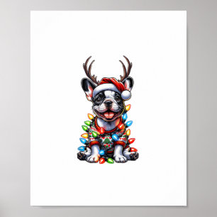 Póster Gorra de Santa de luces de Navidad divertida de Bu