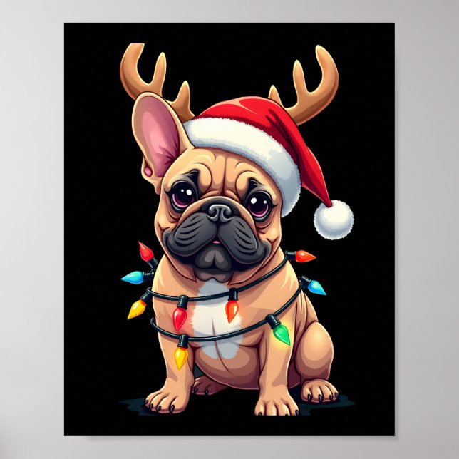 Póster Gorra de Santa de luces de Navidad divertida de Bu (Frente)