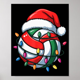 Póster Gorra de Santa de Navidad de voleibol Srt hombres