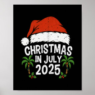 Póster Gorra de Santa Navidad en Julio 2025 Vacaciones Fa
