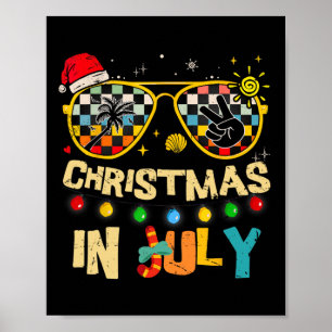 Póster Gorra de Santa Navidad en Julio Gafas de sol Vacac