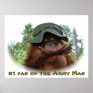 Póster Gorra del ejército lindo bebé orangután