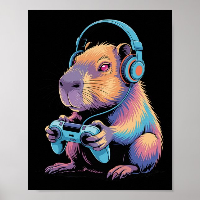 Póster Gorra divertida para jugadores de videojuegos Capy (Frente)