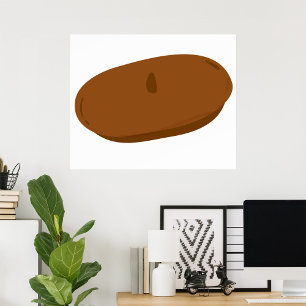Póster Gorra francés Brown Beret minimalista