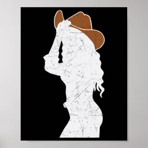 Póster Gorra Vaquera Carreras Barrel Caballo Montando Rod