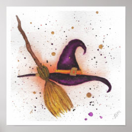 Póster Gorra y habitación de la bruja de Halloween