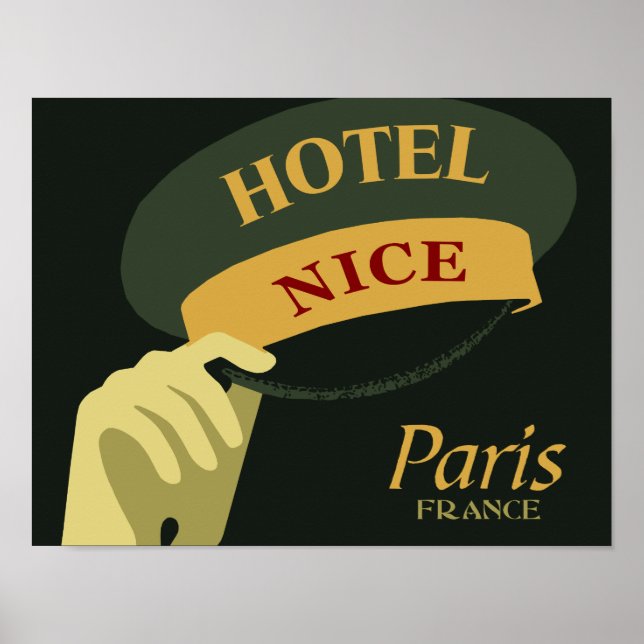 Póster Gorras a un estilo retro de Nice Hotel Paris Franc (Frente)