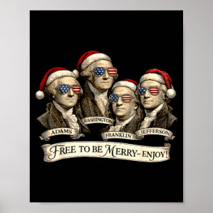 Póster Gorras de Santa de los Padres Fundadores Vintage N