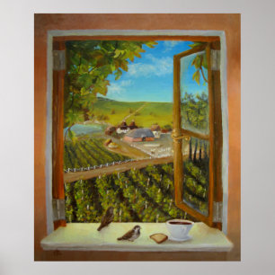 Póster Gorriones en el windowsill