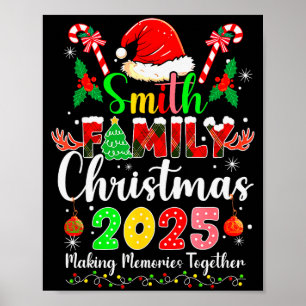 Póster Gorrito de Santa a juego para Navidad Smith Family