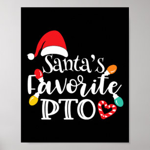 Póster Gorrito de Santa de Luces de Navidad Favorito de P