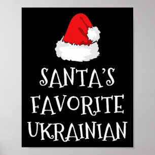 Póster Gorrito divertido de Navidad ucraniano favorito de
