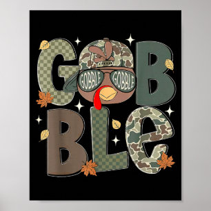 Póster Gorro de Camuflaje de Pavo Gobble para Niños en Ac