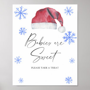 Póster Gorro de Santa - los bebés son dulces