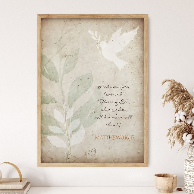 Póster Gospel, Matthew 3:16-17; Scripture Wall Art, Bible (Subido por el creador)