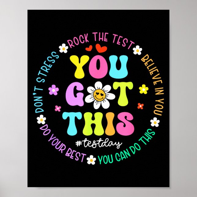 Póster Got this don't stress rock the test test day (Frente)