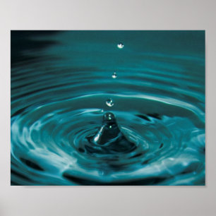 Póster Gota de agua turquesa