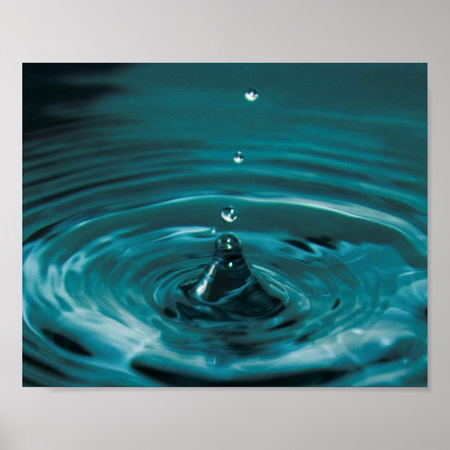 Póster Gota de agua turquesa (Frente)