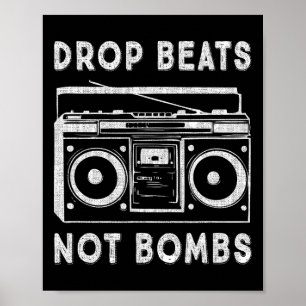 Póster Gota golpea no bombardea la paz musical contra boo