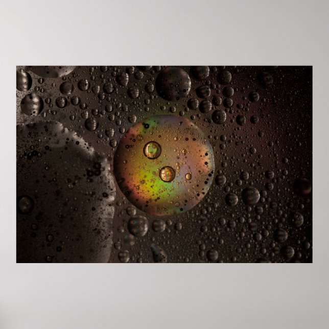 Póster Gotas de agua en el panel de vidrio (Frente)