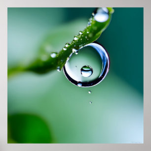 Póster Gotas de agua macro