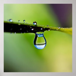 Póster Gotas de agua macro